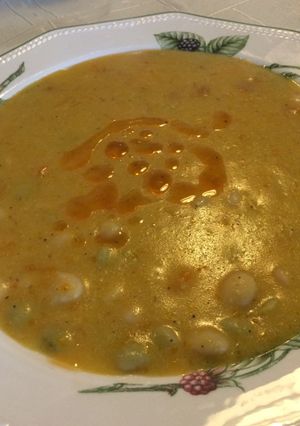 Una foto de Porotos Granados con mazamorra