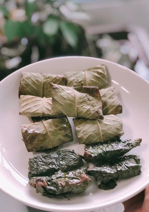 Hình của món Rắn Hổ nướng lá ổi & lá lốt.
