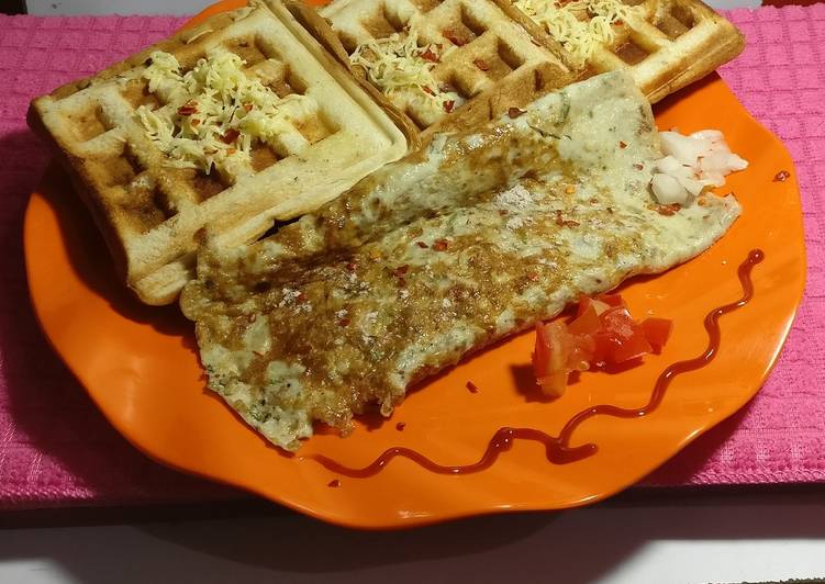 Easiest Way to Make Quick Omelette with waffles (stuffed)