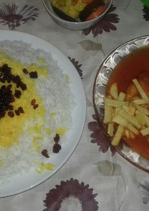 عکسی از دستور زرشک پلو با مرغ