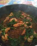 กุ้งอบวุ้นเส้น โต๊ะจีน