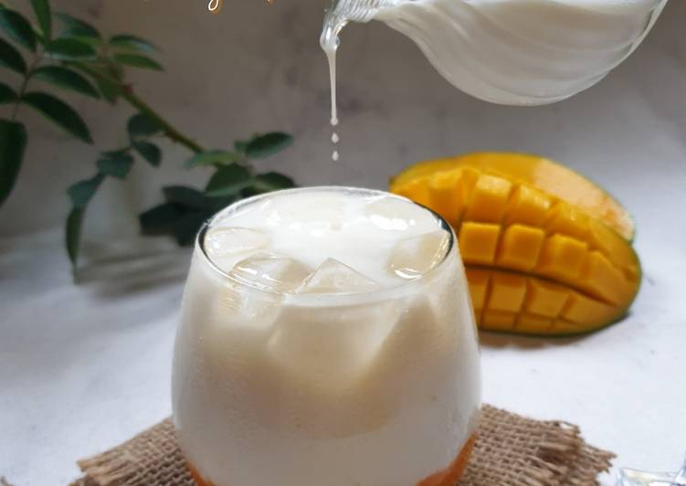 Cara Gampang Membuat Korean Fresh Mango Milk/ 신선한 망고 우유 Anti Gagal