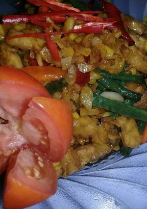 Foto resep Tumis Tempe KJ (Kacang Panjang & Jagung Manis)