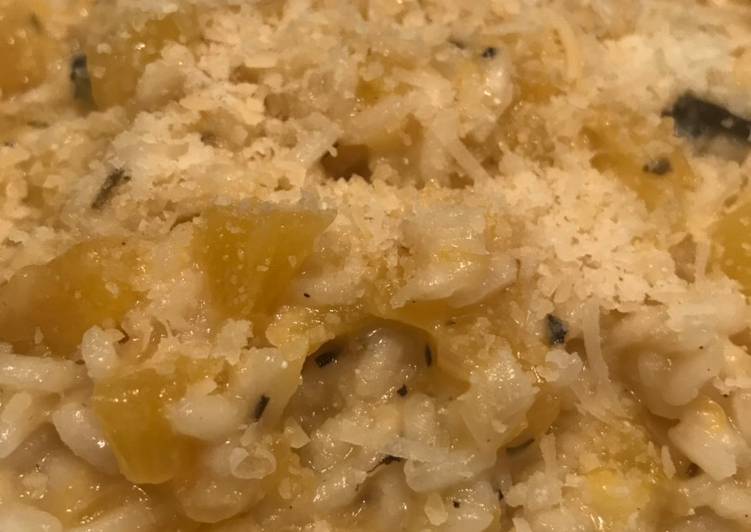 Risotto alla zucca e pancetta croccante