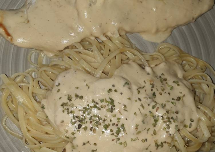 Pollo al limón, con tallarines🤤