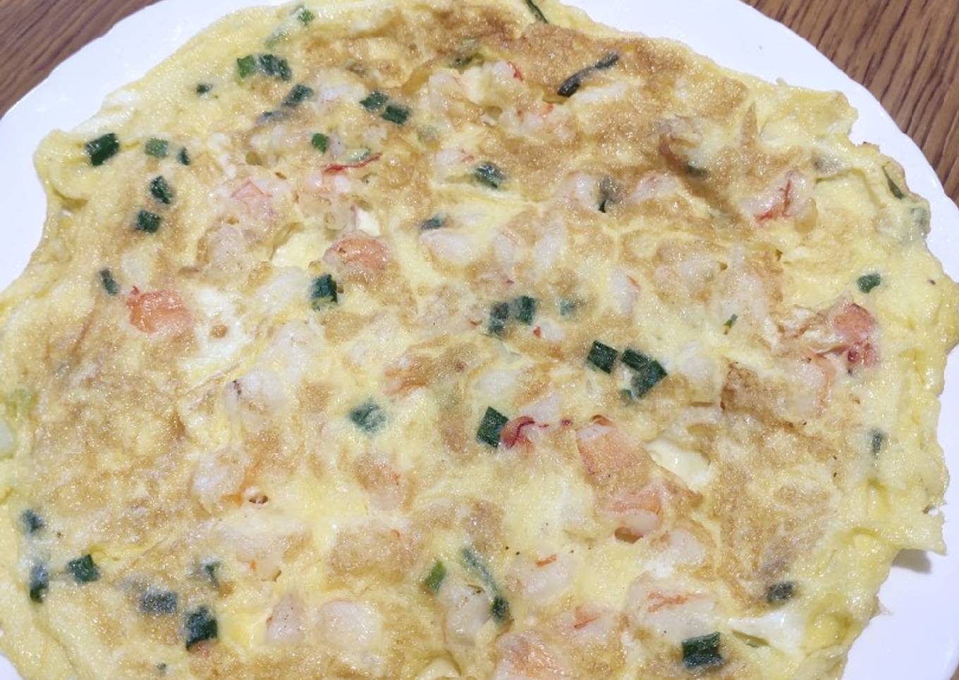 Tortilla with tiger prawns