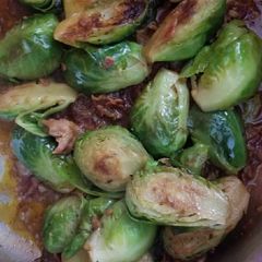 Garlic Brussels sprouts A picture of Garlic Brussels sprouts.