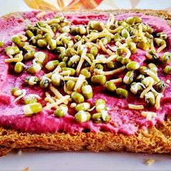 Beetroot Hummus A picture of Beetroot Hummus.