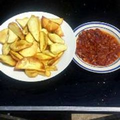 Fried Potatoes and Pepper sauce A picture of Fried Potatoes and Pepper sauce.