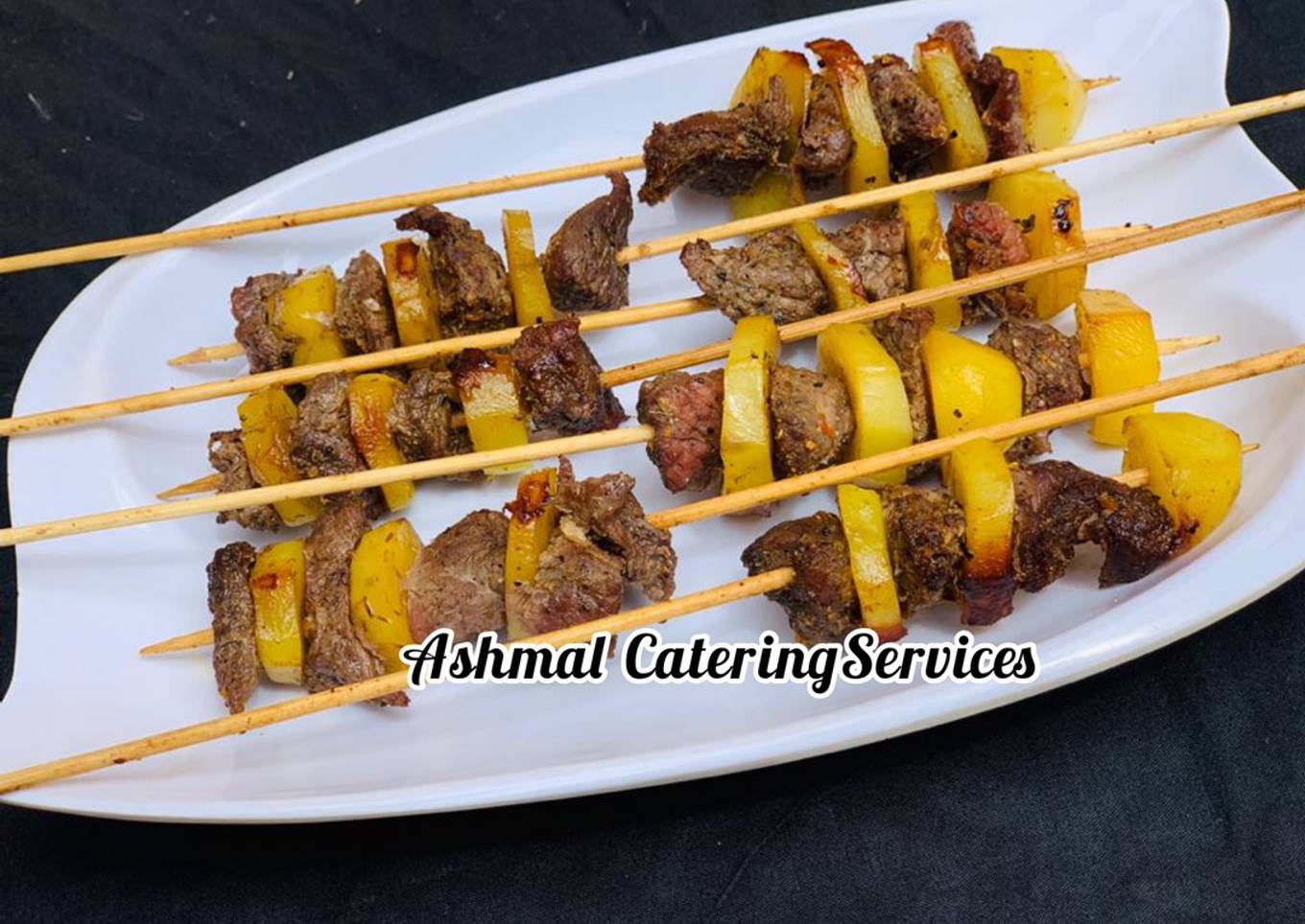 Beef potato skewers