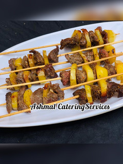 A picture of Beef potato skewers.