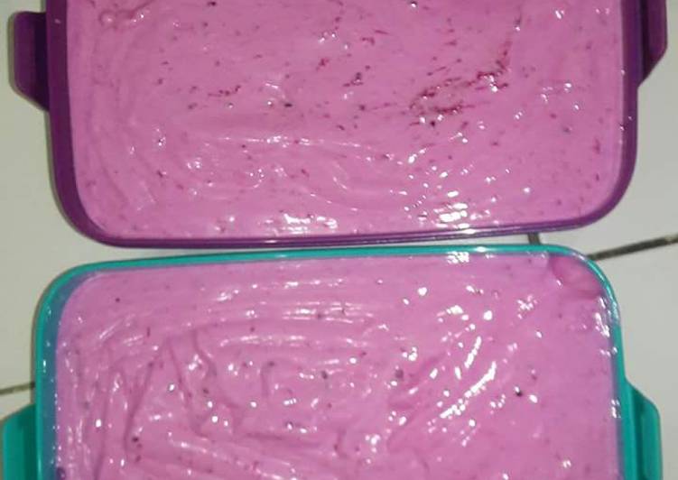 Resep Es cream buah naga Anti Gagal