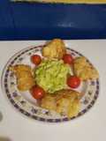 Calabacín revuelto con huevo y filetes de merluza rebozada👩‍🍳
