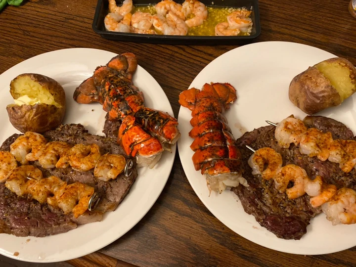 Simple Way Make Recipe Steak, lobster, shrimp (date night series) that is Perfect, Really Delicious}