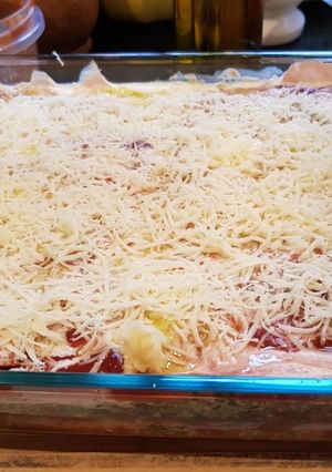 Una foto de Lasagna de espinaca, ricota, jamón y mozzarella (pasta matarazzo)
