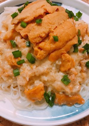 日式海膽素麵 的食譜成品照片