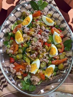 صورة لوصفة 🥗سلطه طونا بالبيض والخضار المشبعه🥗