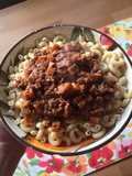 Pasta with Meat and Taro