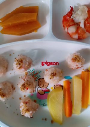 Foto resep Nasi Bola Udang Kukus - Baby Fingers Food - MPASI 8bulan