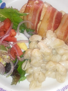 A picture of Cream Cheese Stuffed & Bacon Wrapped Breast.
