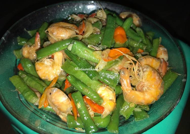 Tumis Kacang Panjang Udang