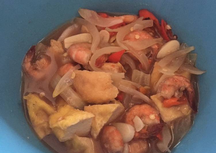 Udang, tahu saus tiram super hot