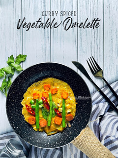 Foto resep Curry Spiced Vegetable Omelette