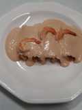 Canelones de rape y langostinos