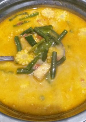 Foto resep Kacang panjang kuah kuning