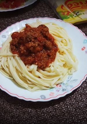 صورة لوصفة سباغيتي 😋😋😋😋