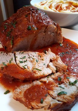 O poză a rețetei Friptură de porc cu sos.