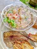 ยำลิ้นจี่ปลาสลิดกรอบ