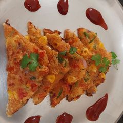 Malai bread pizza A picture of Malai bread pizza.
