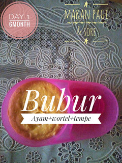 Foto resep Mpasi bubur Ayam wortel tempe