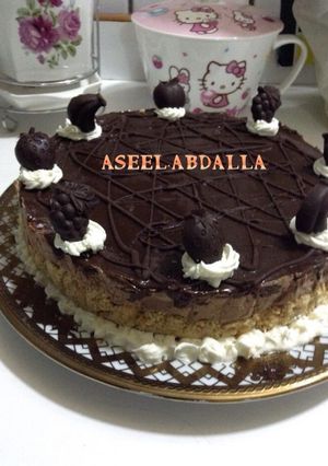 صورة لوصفة طريقة عمل تشيز كيك الشوكولا بصوص الهيرشيز