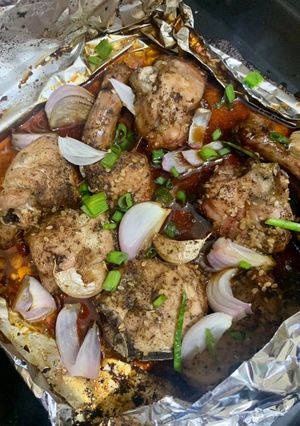 A picture of Soya sauce honey chicken (no oil).
