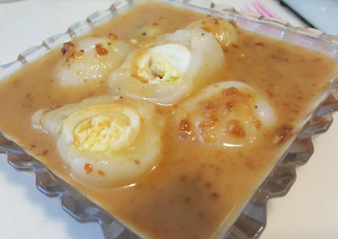 Resep: Cilok beras ketan isi telor Enak Terbaru