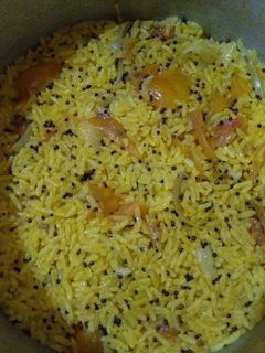 A picture of Mustard lemon rice.