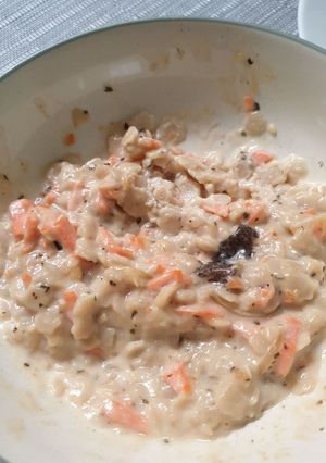 Foto resep Macaroni Bellamy's pasta Creamy Salmon MPASI 1 th