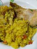 Arroz meloso con raya y sepia