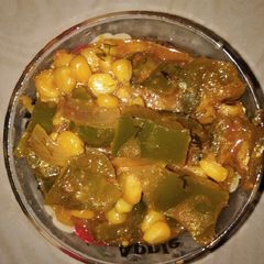 A picture of Maize capsicum curry.