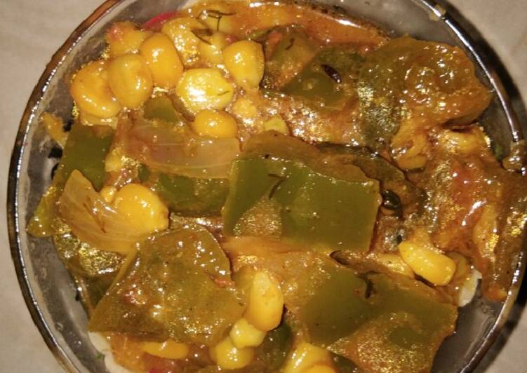 Recipe of Any-night-of-the-week Maize capsicum curry