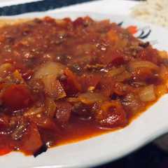 مقلايه بندوره و لحمة و بصل-レシピのメイン写真