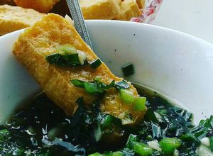 Hình của món Đậu hũ (đậu phụ) tẩm hành hoa.