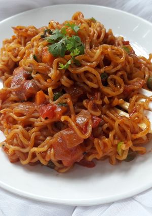 A picture of Kolhapuri Masala  Maggi.