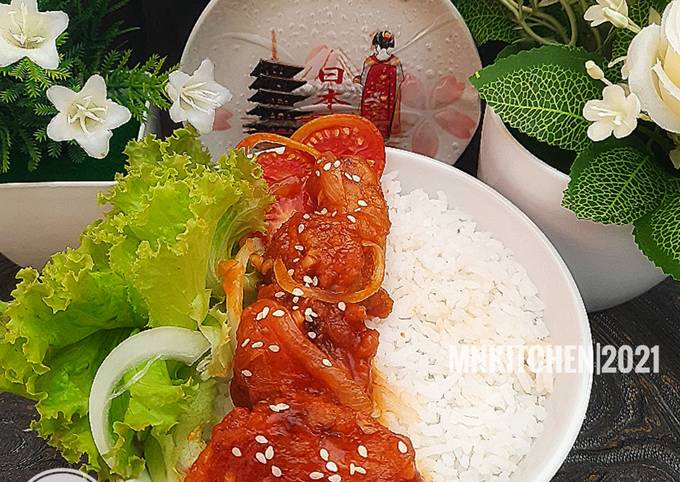 Cara Gampang Membuat Sweet and Sour Chicken RiceBowl, Sempurna