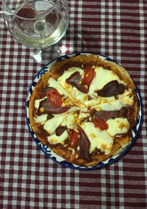 A picture of 🍕Pizza in regular oven.