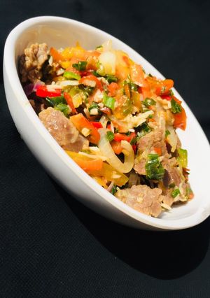 A picture of Beef and Coconut stir fry.