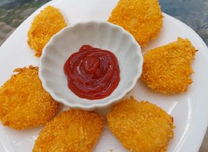 Una foto de Nuggets de pollo caseros, en freidora de aire