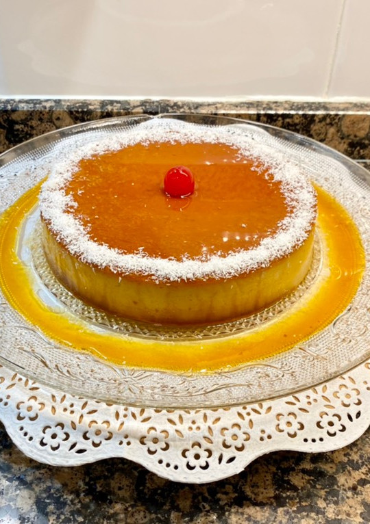 Una foto de Quesillo de leche condensada y coco